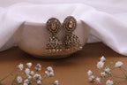Amber Glow Antique Kundan Jhumka Earrings