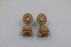 Amber Glow Antique Kundan Jhumka Earrings