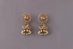 Antique Gold Pearl Jhumki Earrings
