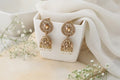 Antique Gold Pearl Jhumki Earrings