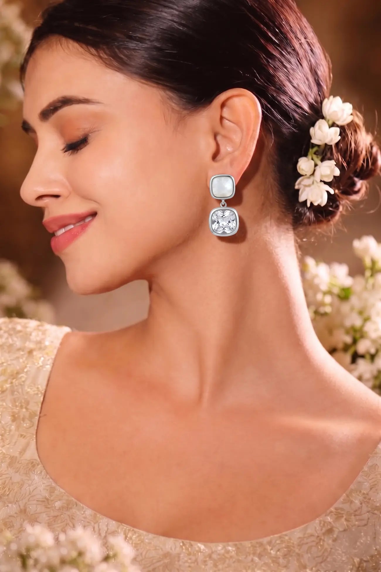 Aurielle Rose Glow Drop Earrings
