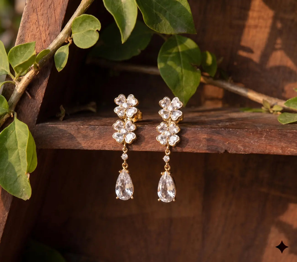 Blossom Dew Crystal Drop Earrings