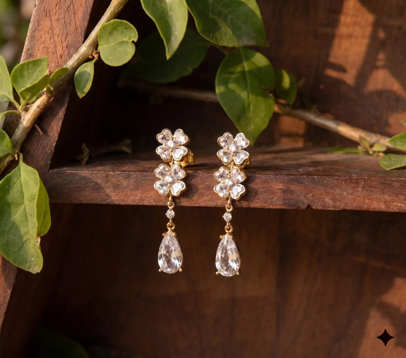 Blossom Dew Crystal Drop Earrings