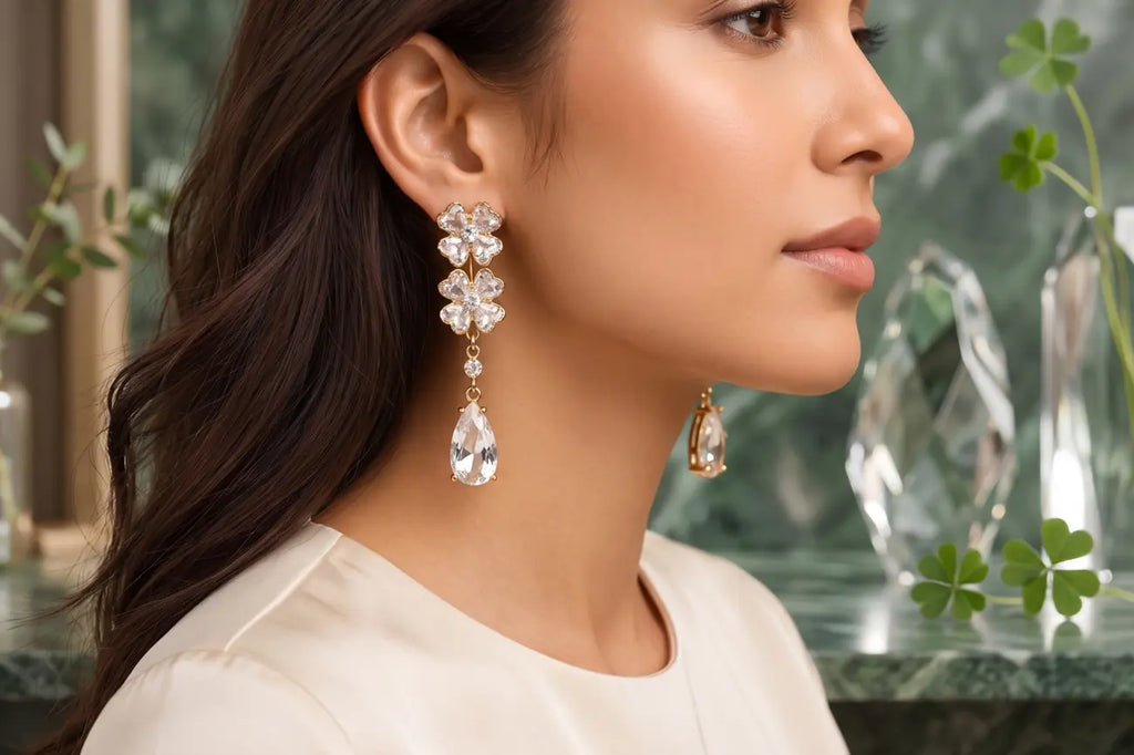 Blossom Dew Crystal Drop Earrings