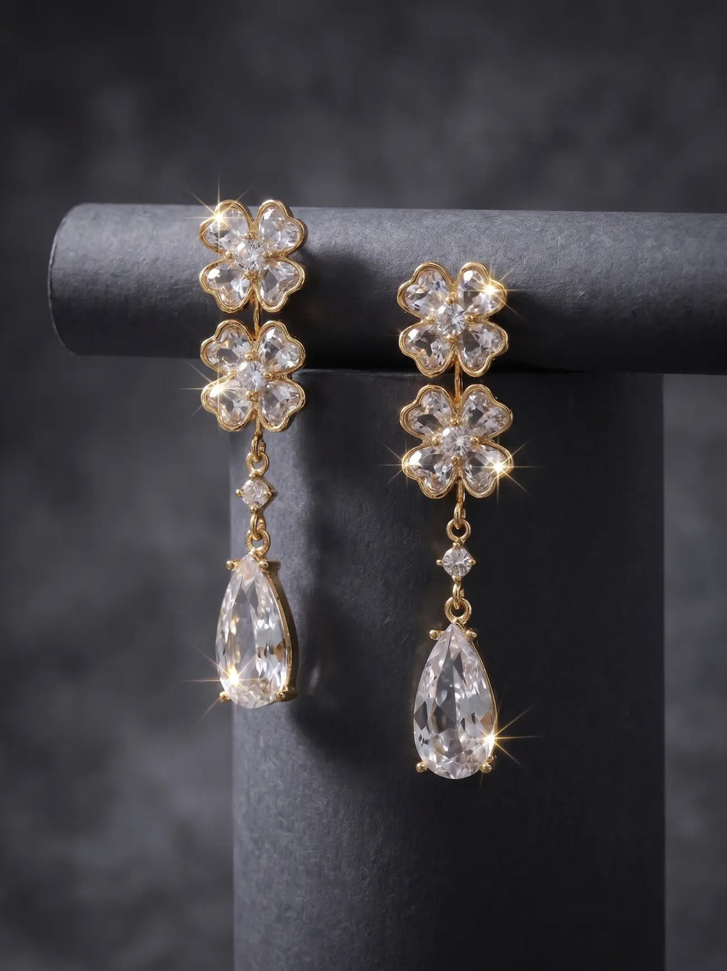 Blossom Dew Crystal Drop Earrings