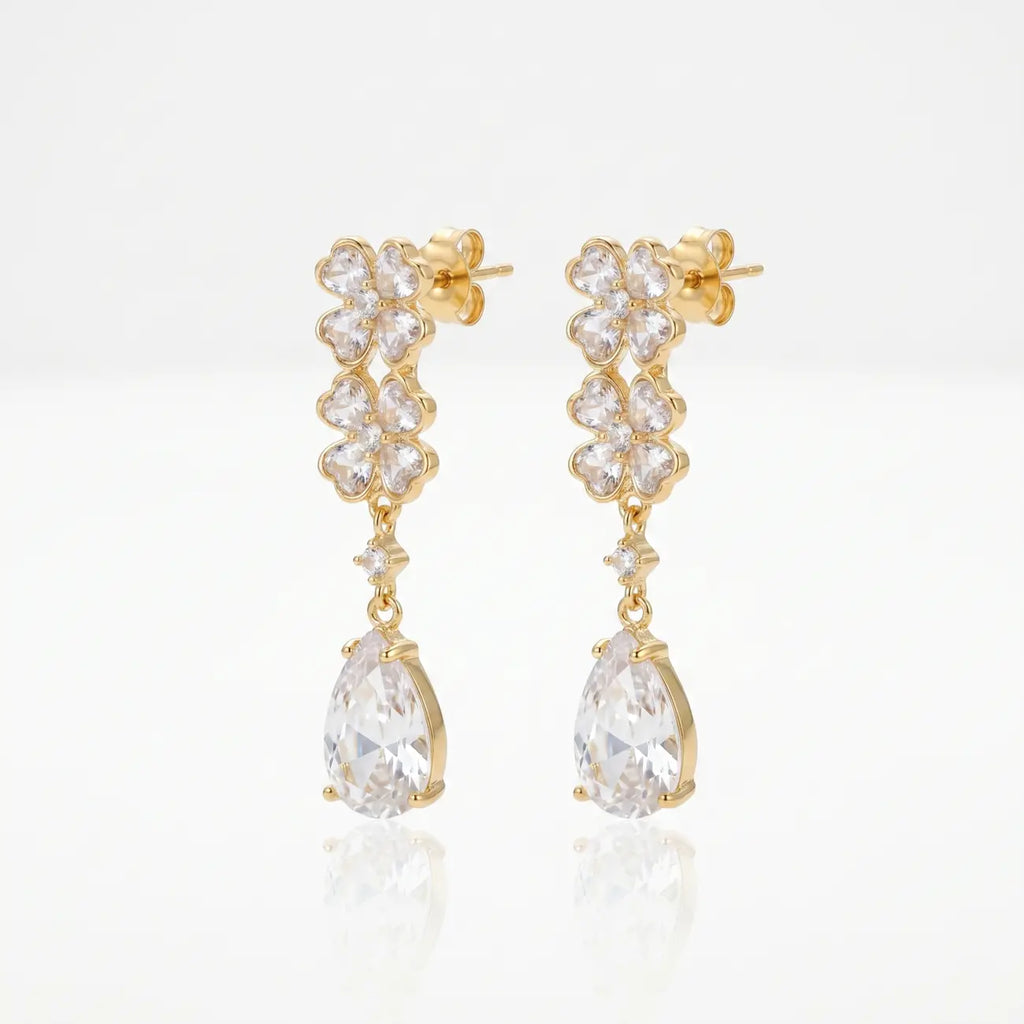 Blossom Dew Crystal Drop Earrings