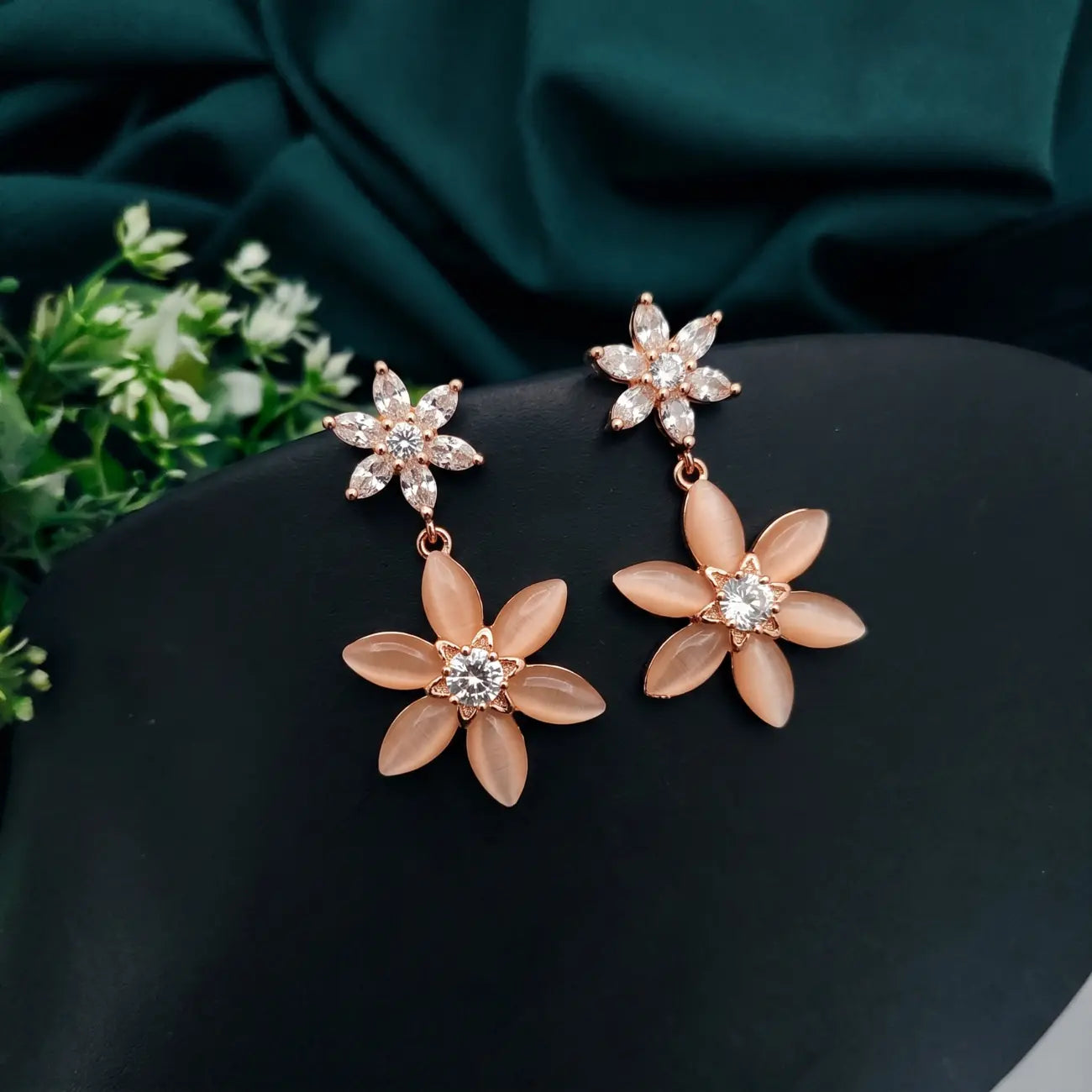 Blush Bloom Floral Drop Earrings