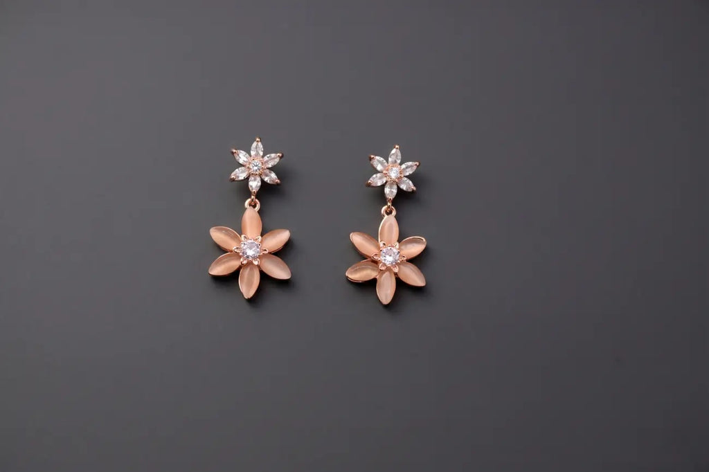 Blush Bloom Floral Drop Earrings