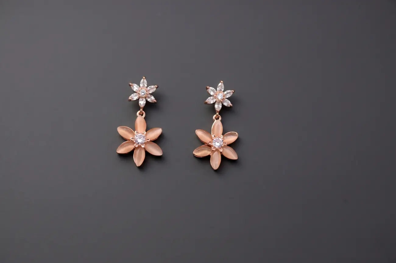 Blush Bloom Floral Drop Earrings