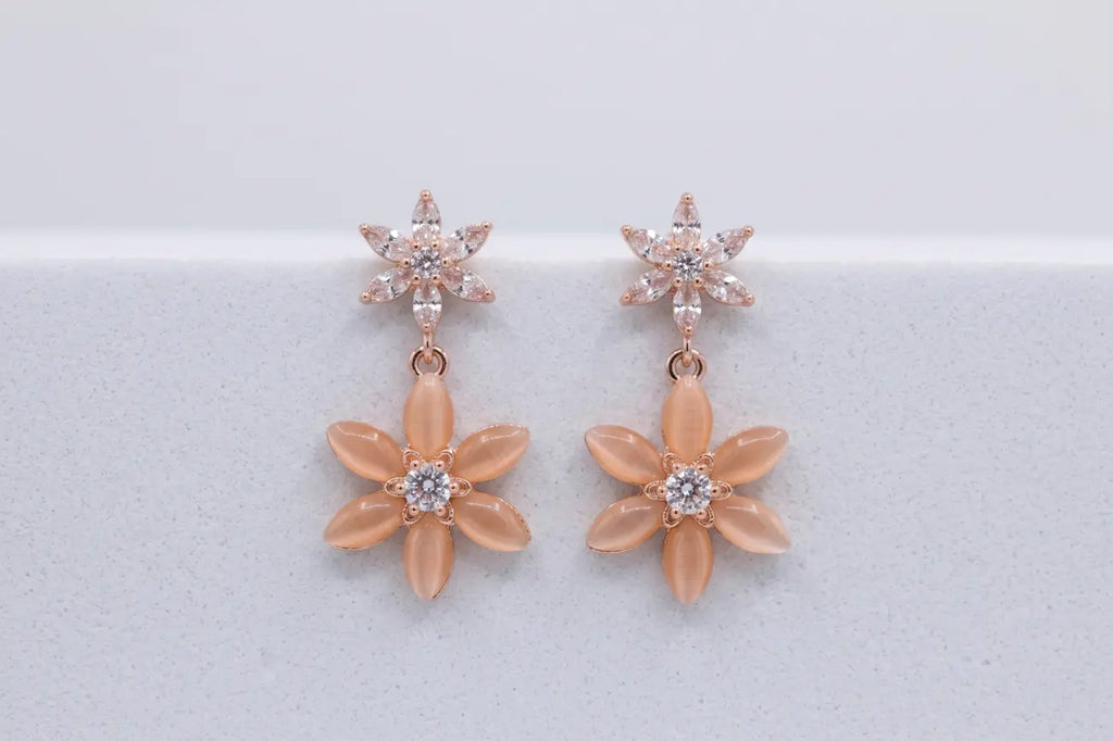 Blush Bloom Floral Drop Earrings