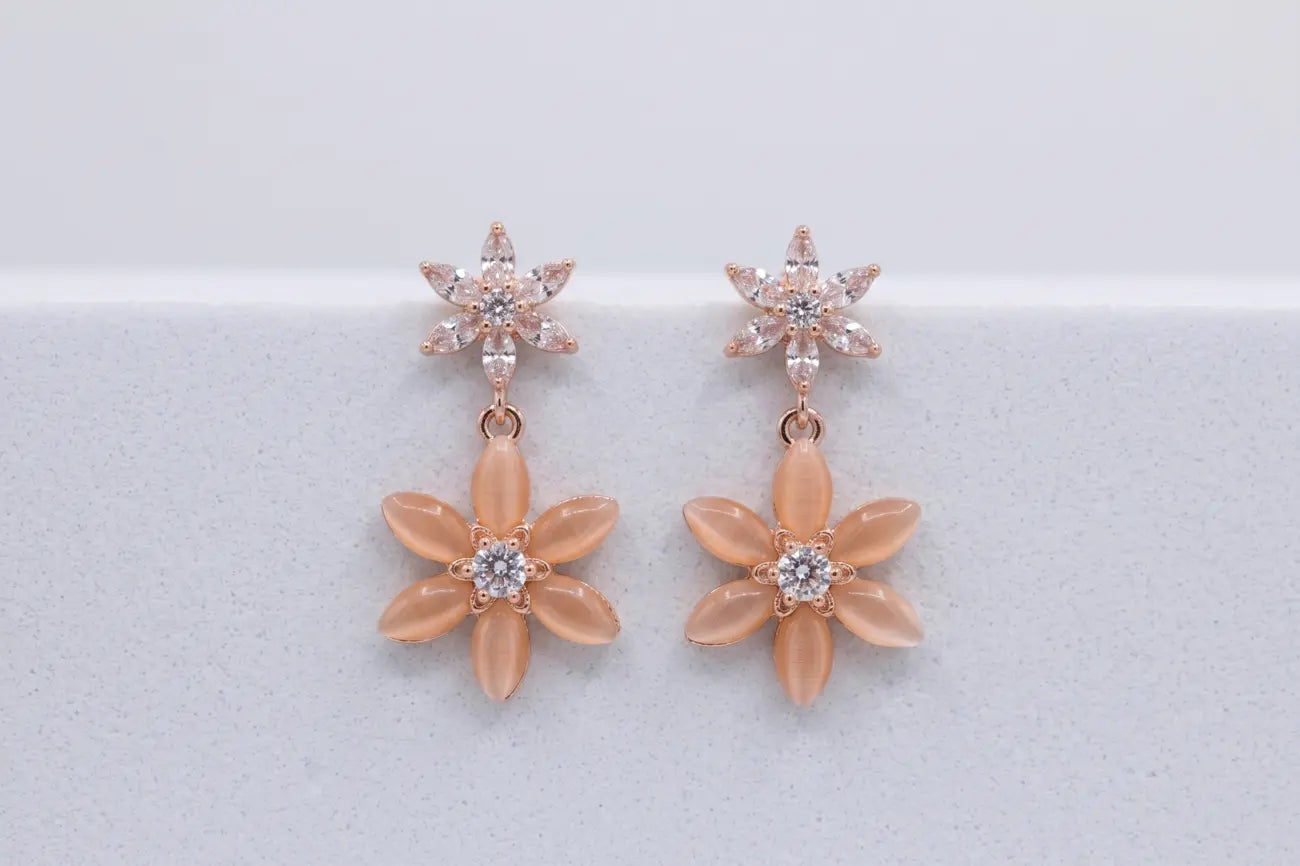 Blush Bloom Floral Drop Earrings