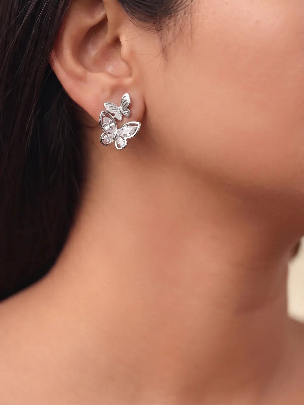 Butterfly Whisper Crystal Stud Earrings