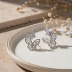 Butterfly Whisper Crystal Stud Earrings
