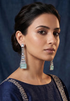 Celeste Mint Crystal Statement Earrings