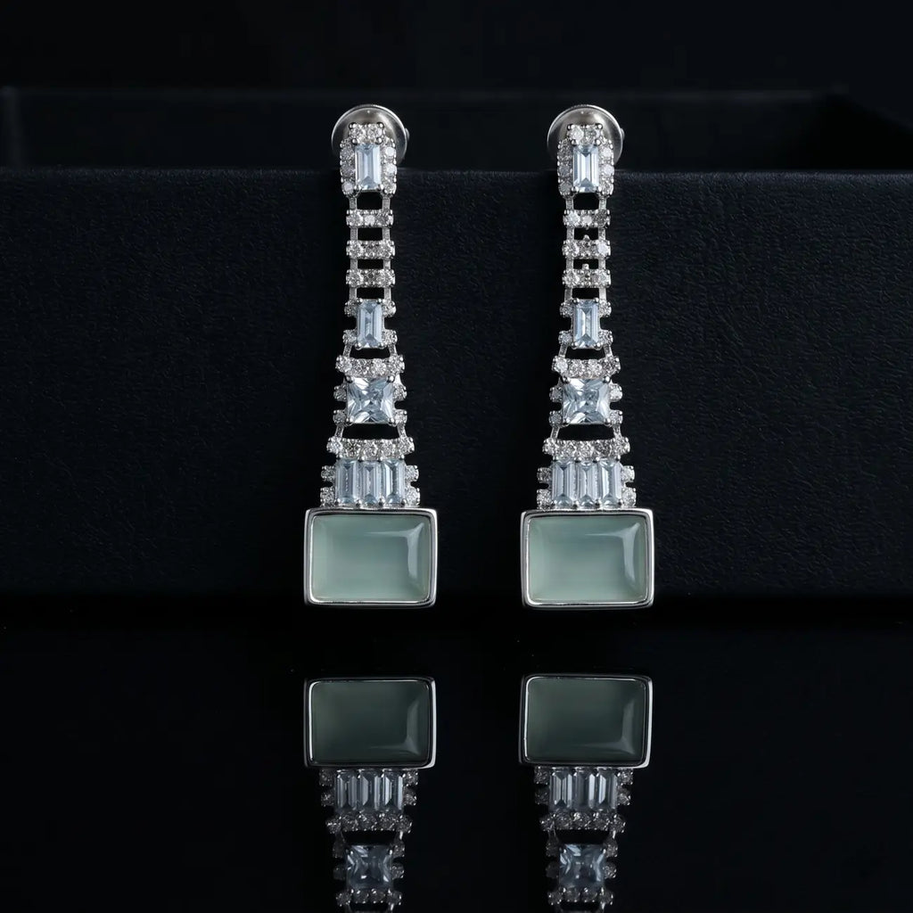 Celeste Mint Crystal Statement Earrings