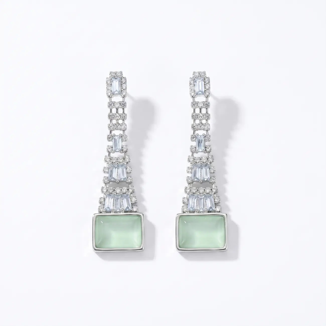 Celeste Mint Crystal Statement Earrings