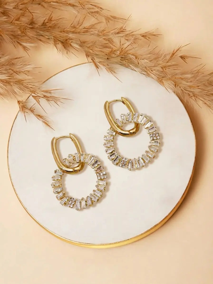 Celeste Sparkle Hoop Earrings