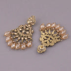 Champagne Sparkle Crystal Chandbali Earrings