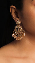 Champagne Sparkle Crystal Chandbali Earrings