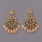Champagne Sparkle Crystal Chandbali Earrings