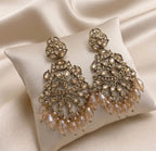 Champagne Sparkle Crystal Chandbali Earrings