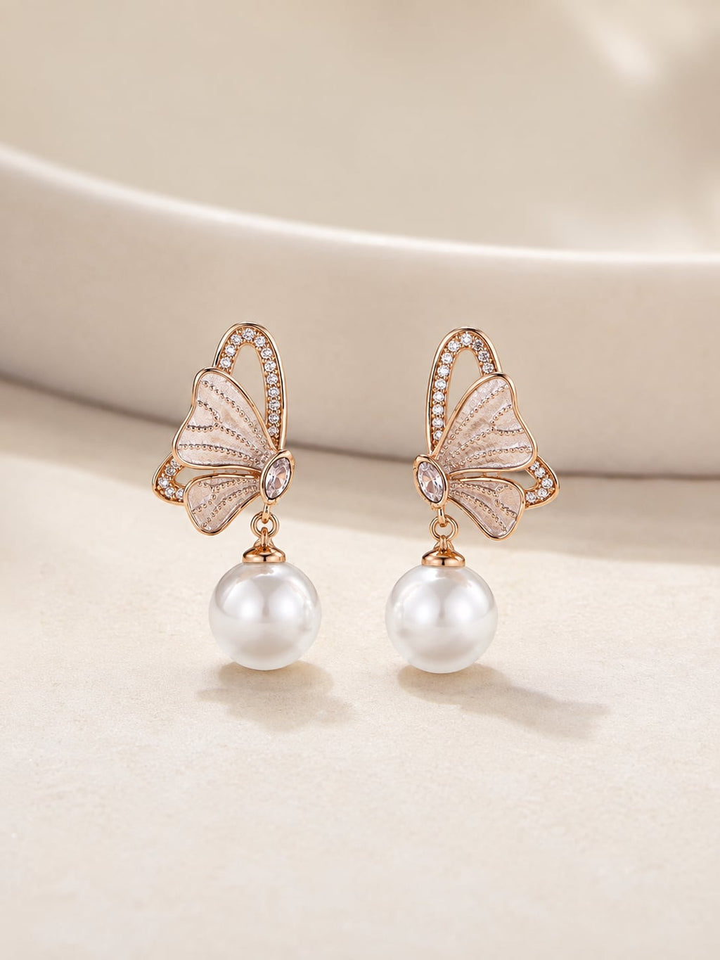 Pearl Flutter Butterfly Earrings