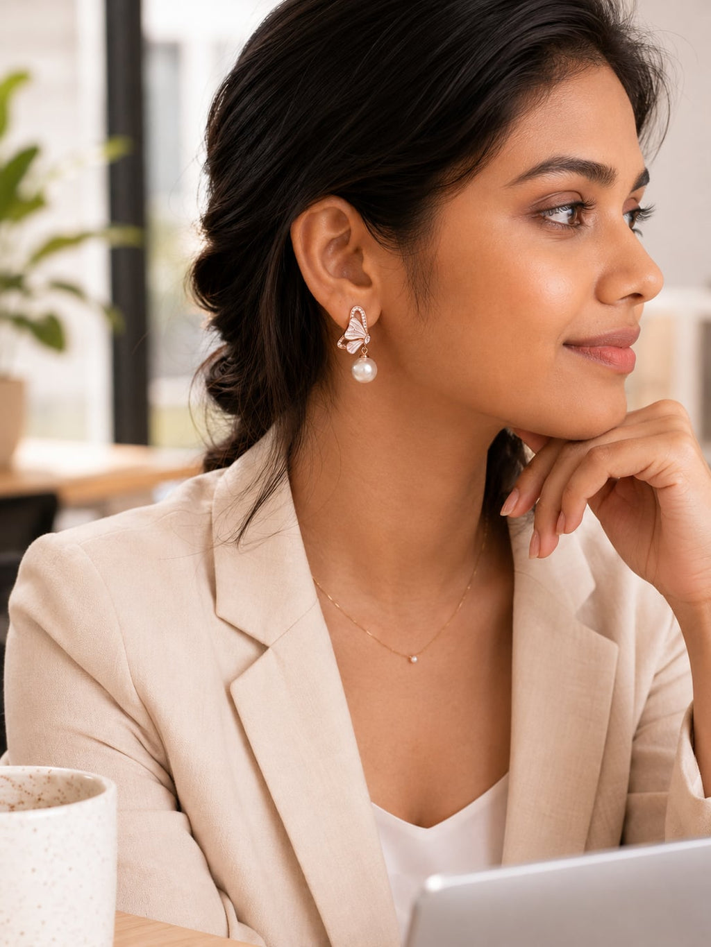 Pearl Flutter Butterfly Earrings