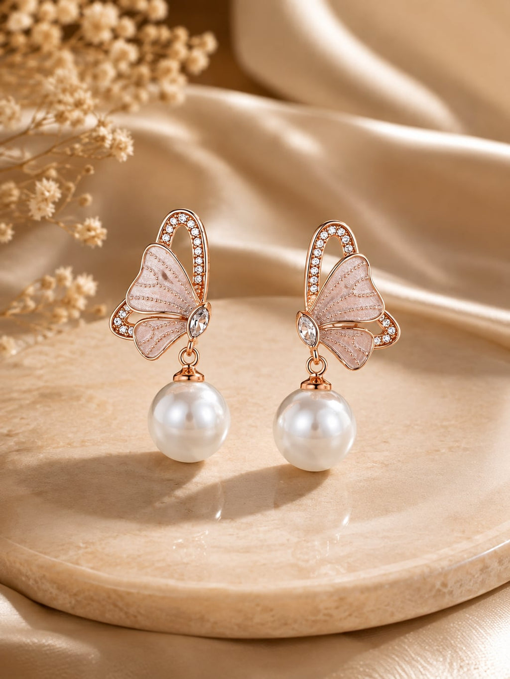 Pearl Flutter Butterfly Earrings