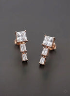 Crystal Cascade Rose Gold Earrings