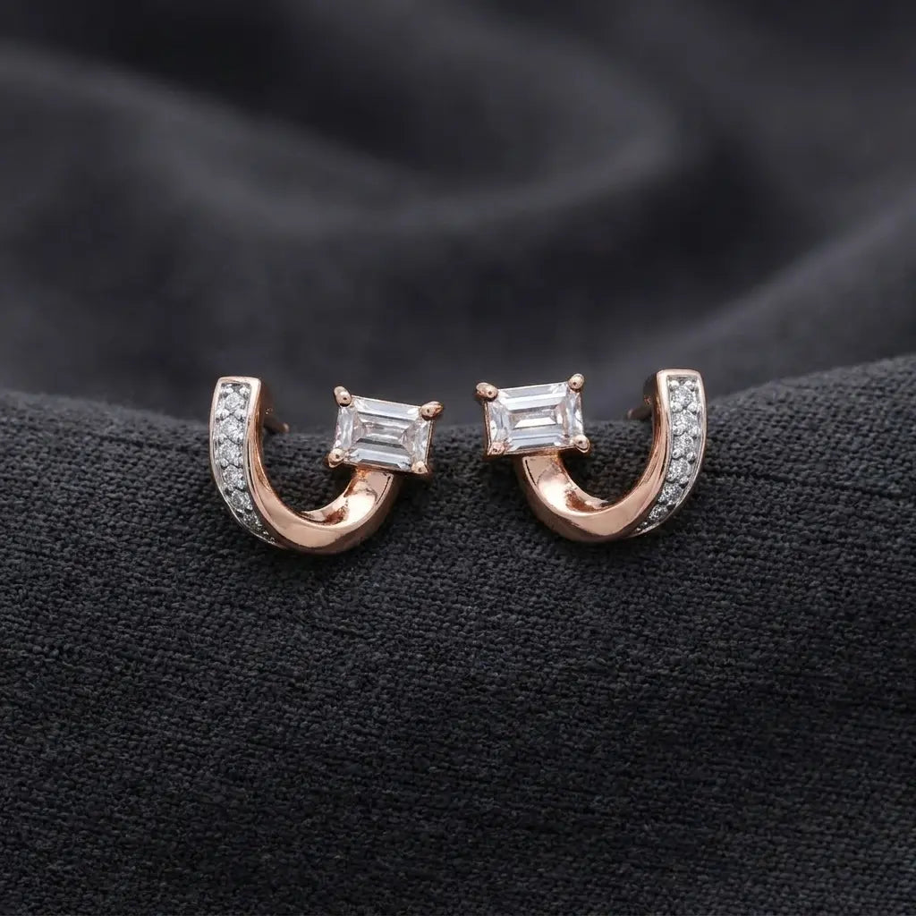Rosé Spark Mini Hoop Stud Earrings
