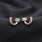 Rosé Spark Mini Hoop Stud Earrings
