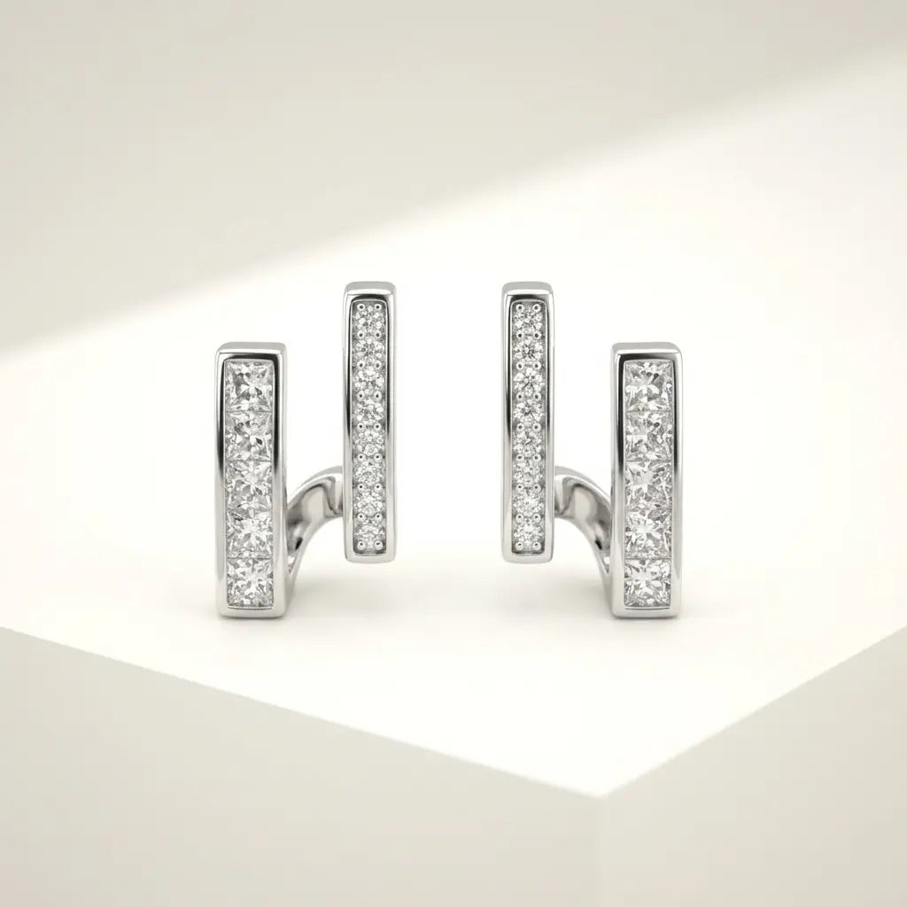 Twin Spark Crystal Bar Earrings