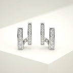 Twin Spark Crystal Bar Earrings