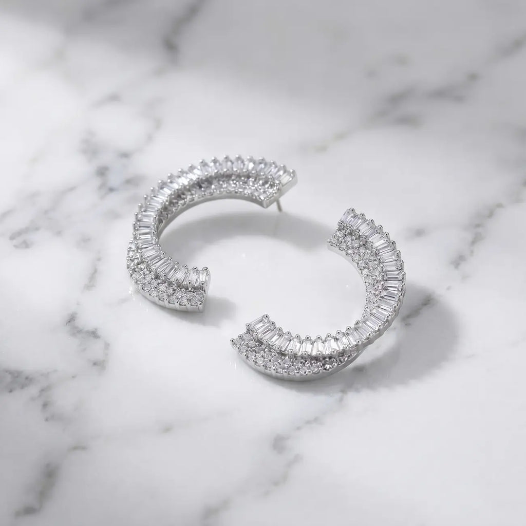 Luna Spark Crystal Hoop Earrings