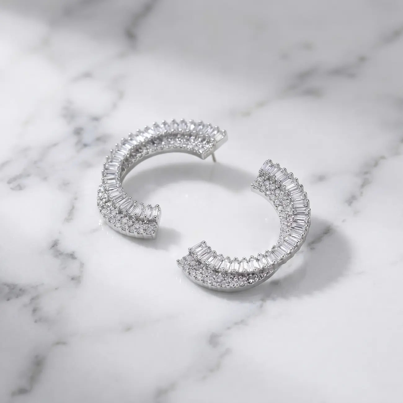 Luna Spark Crystal Hoop Earrings