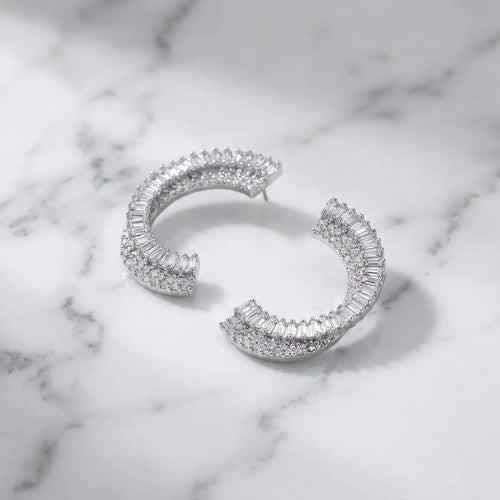 Luna Spark Crystal Hoop Earrings