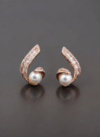 Pearl Twist Elegance Stud Earrings