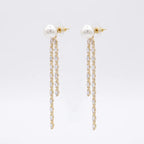 Celeste Pearl Diamond Tassel Earrings