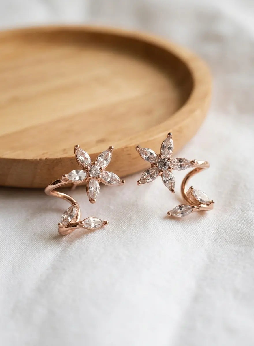 Twilight Bloom Ear Cuff Earrings