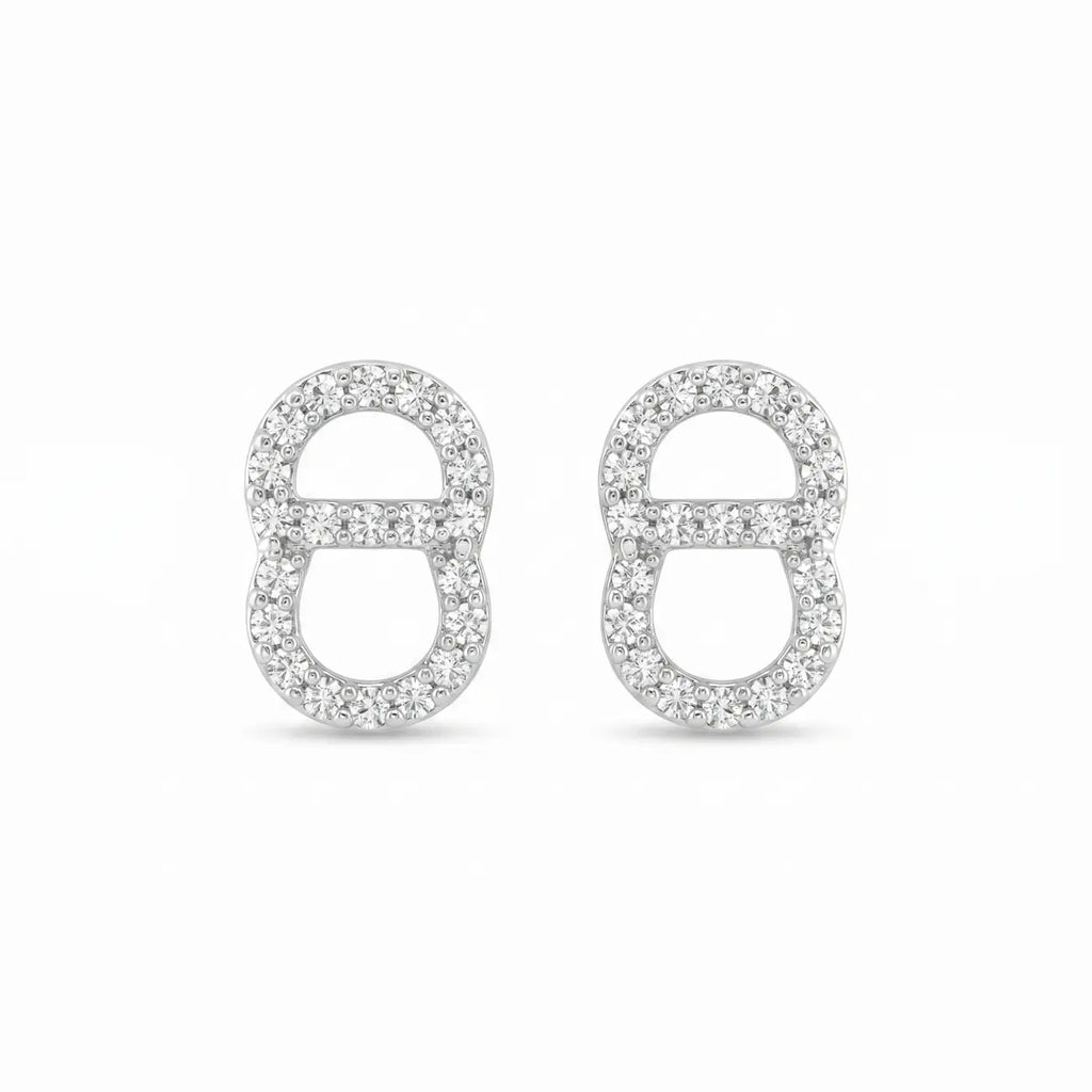 Luxe Link Crystal Stud Earrings