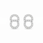 Luxe Link Crystal Stud Earrings