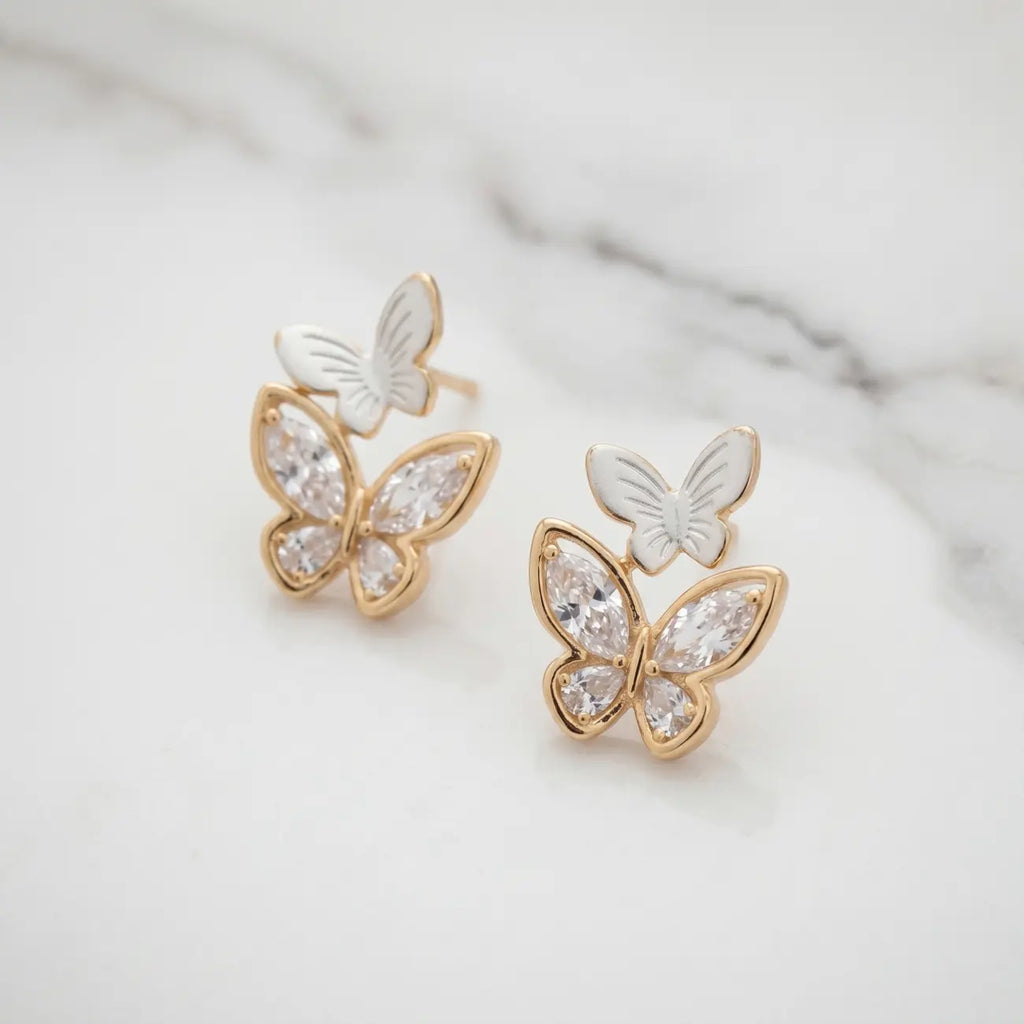 Butterfly Whisper Crystal Stud Earrings
