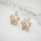 Butterfly Whisper Crystal Stud Earrings