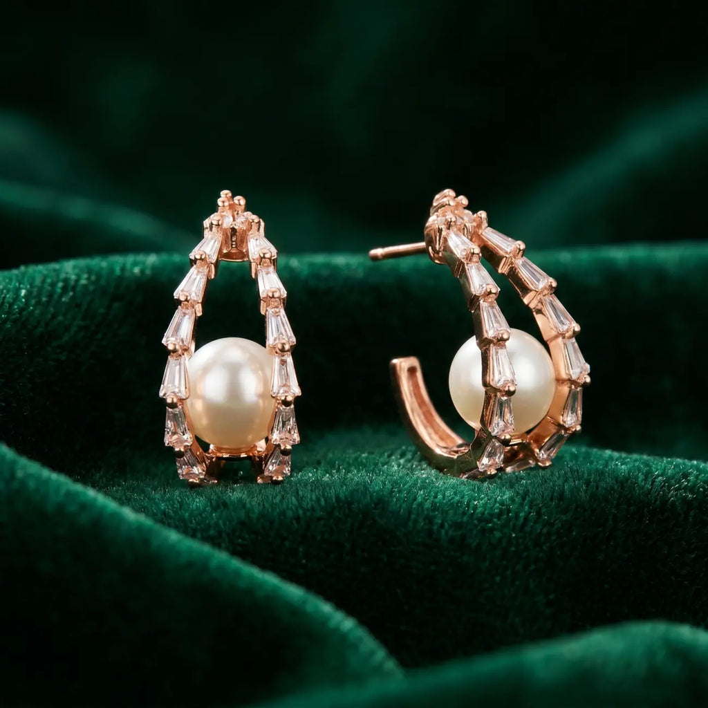 Celeste Pearl Halo Earrings