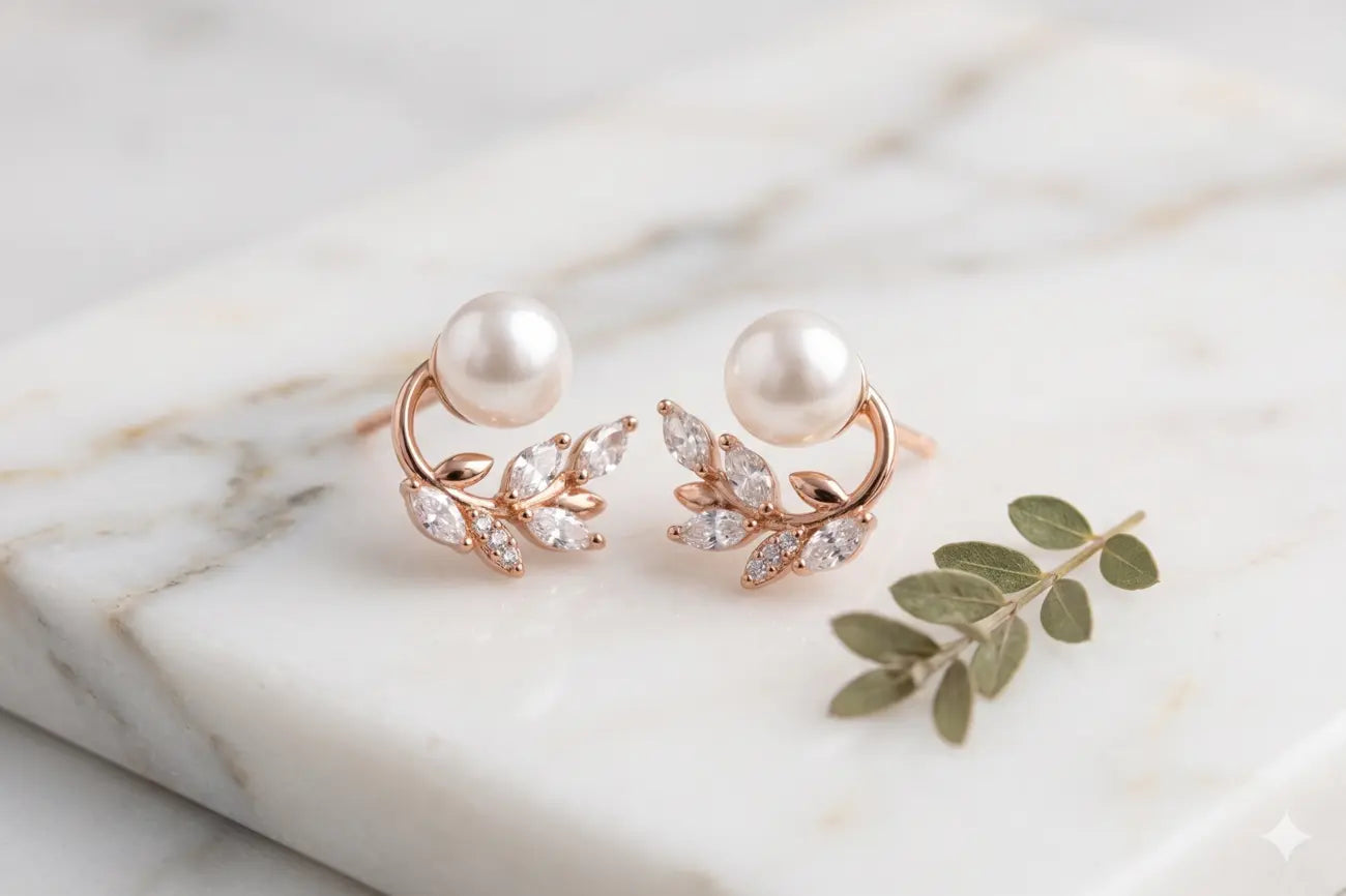Pearl Vine Luxe Stud Earrings