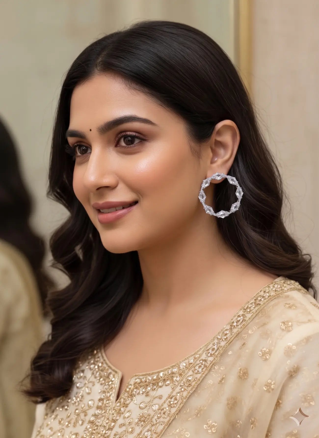 Celeste Crystal Halo Hoop Earrings
