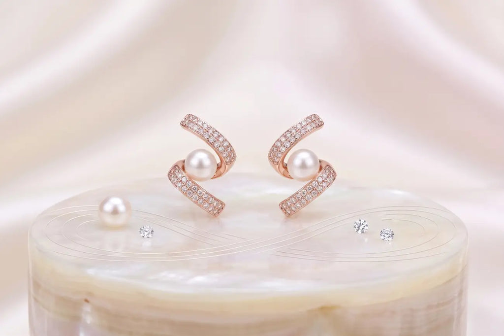 Pearl Infinity Spark Stud Earrings