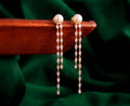 Celeste Pearl Diamond Tassel Earrings