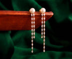Celeste Pearl Diamond Tassel Earrings