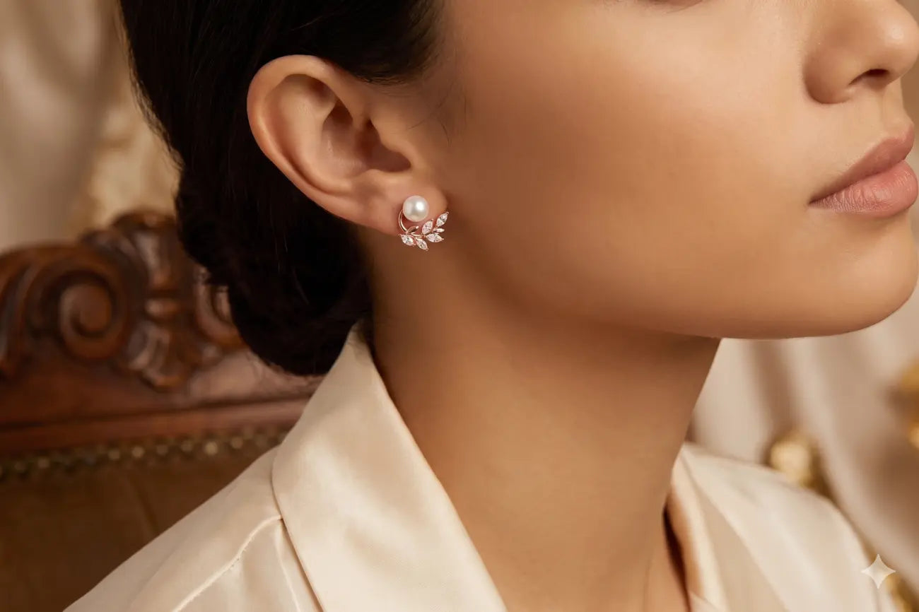 Pearl Vine Luxe Stud Earrings